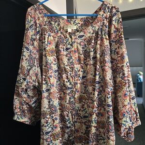 Floral Paisley Baby Doll Blouse